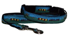 Dog Collar, Agility Collar on Black Webbing with Matching Leash (Large)